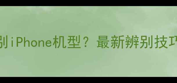 图片 如何快速识别iPhone机型？最新辨别技巧与选购指南