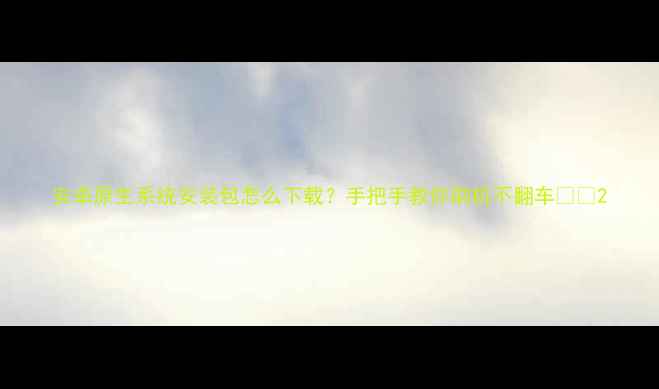 安卓原生系统安装包怎么下载手把手教你刷机不翻车