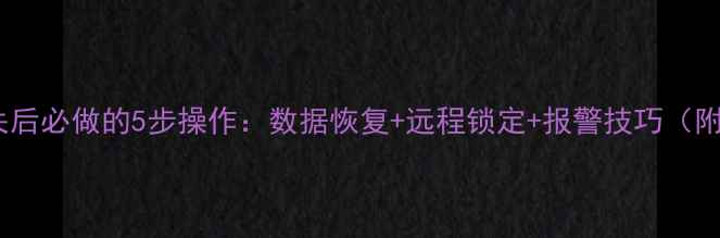 图片 安卓手机丢失后必做的5步操作：数据恢复+远程锁定+报警技巧（附详细教程）1