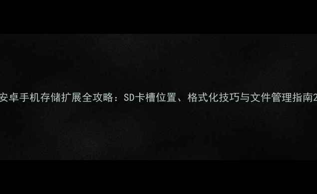 安卓手机存储扩展全攻略SD卡槽位置格式化技巧与文件管理指南