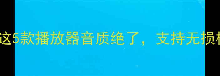 安卓手机必看这5款播放器音质绝了支持无损格式的推荐清单