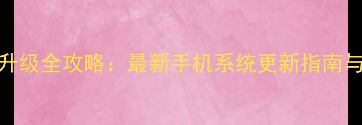 图片 安卓系统升级全攻略：最新手机系统更新指南与操作指南