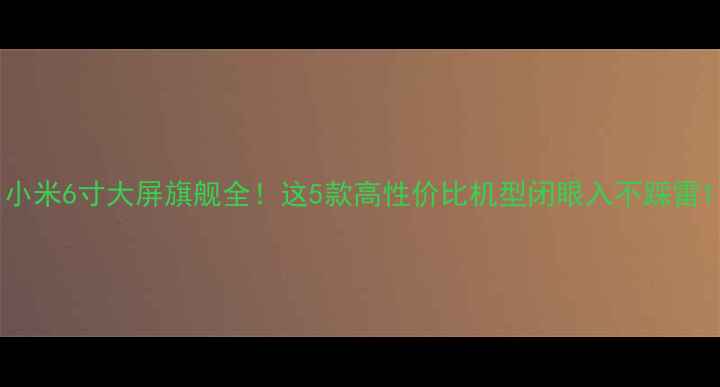 图片 小米6寸大屏旗舰全！这5款高性价比机型闭眼入不踩雷1