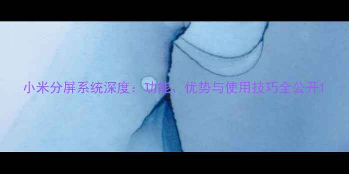 图片 小米分屏系统深度：功能、优势与使用技巧全公开1