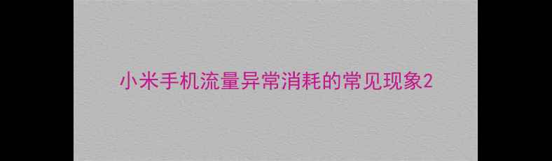 图片 小米手机流量异常消耗的常见现象2