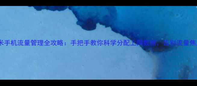 图片 小米手机流量管理全攻略：手把手教你科学分配上网数据，告别流量焦虑1