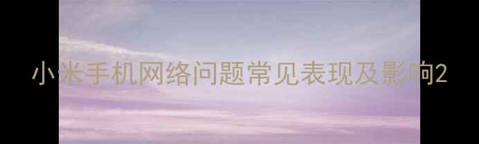 图片 小米手机网络问题常见表现及影响2