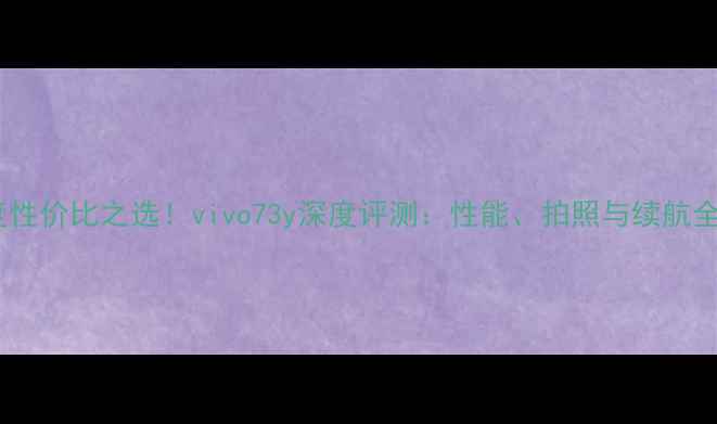 度性价比之选vivo73y深度评测性能拍照与续航全