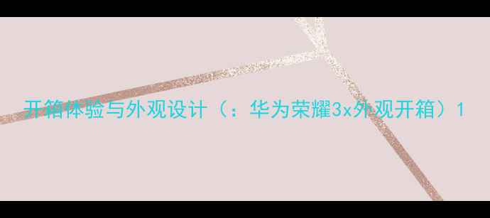 图片 开箱体验与外观设计（：华为荣耀3x外观开箱）1