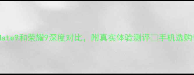 图片 必看避坑指南！华为Mate9和荣耀9深度对比，附真实体验测评💰手机选购性价比之王华为荣耀2