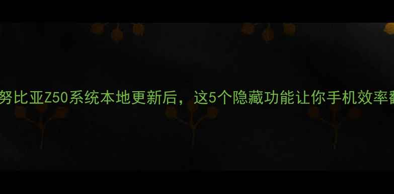 图片 必看！努比亚Z50系统本地更新后，这5个隐藏功能让你手机效率翻倍！2