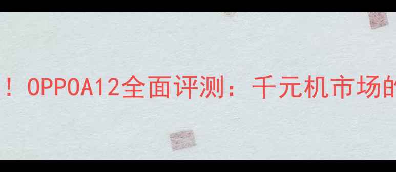 图片 性价比之选！OPPOA12全面评测：千元机市场的黑马表现2