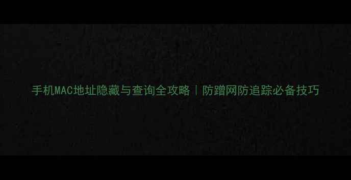 手机MAC地址隐藏与查询全攻略防蹭网防追踪必备技巧