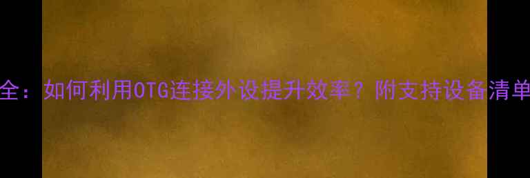 图片 手机OTG功能全：如何利用OTG连接外设提升效率？附支持设备清单与操作指南1