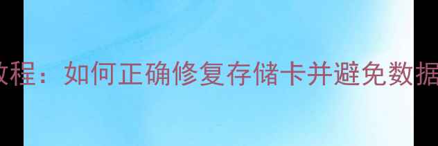 图片 手机内存卡格式化教程：如何正确修复存储卡并避免数据丢失（最新指南）2