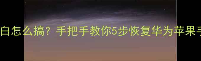手机屏幕全白怎么搞手把手教你5步恢复华为苹果手机显示