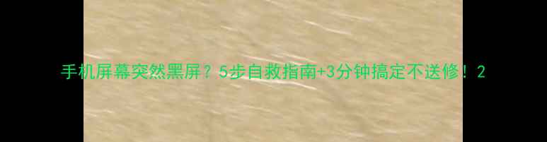 手机屏幕突然黑屏5步自救指南3分钟搞定不送修