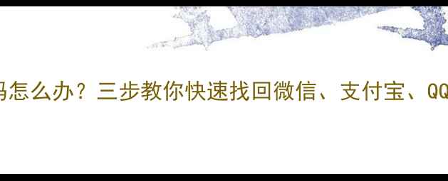 图片 手机忘记账号密码怎么办？三步教你快速找回微信、支付宝、QQ等主流平台账号1