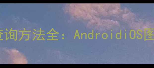 图片 手机操作系统版本查询方法全：AndroidiOS图文教程与实用技巧1