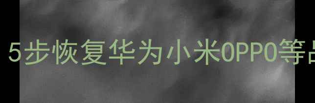 图片 手机无法开机如何快速刷机？5步恢复华为小米OPPO等品牌手机系统（附图文教程）