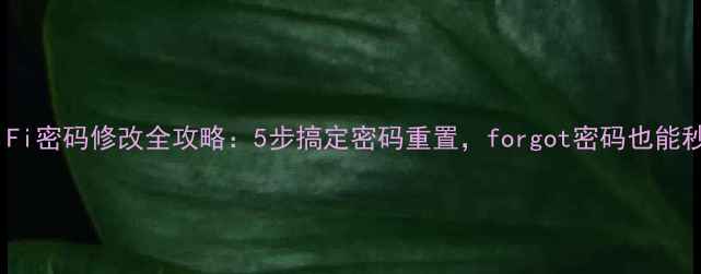 图片 手机查看WiFi密码修改全攻略：5步搞定密码重置，forgot密码也能秒解！📱🔒1