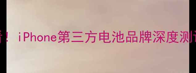 图片 手机用户必看！iPhone第三方电池品牌深度测评与选购指南