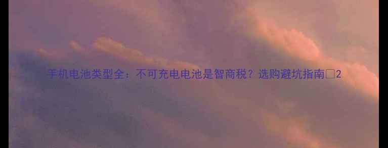 图片 手机电池类型全：不可充电电池是智商税？选购避坑指南✨2