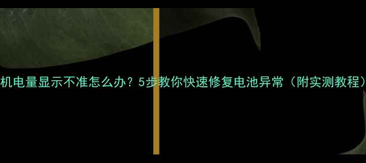 图片 手机电量显示不准怎么办？5步教你快速修复电池异常（附实测教程）1