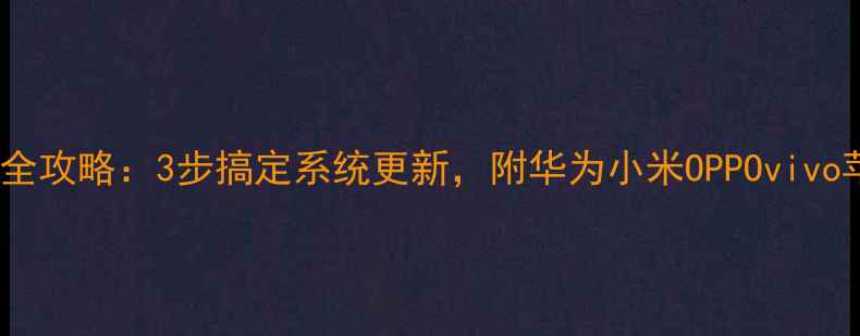 图片 手机系统升级全攻略：3步搞定系统更新，附华为小米OPPOvivo苹果官方通道2