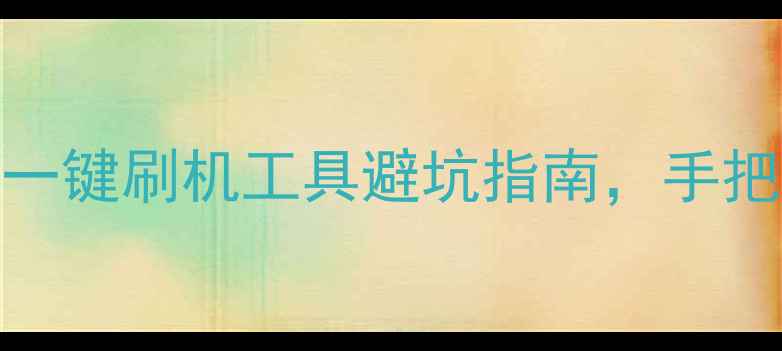 图片 手机系统升级全攻略：一键刷机工具避坑指南，手把手教你流畅运行新系统