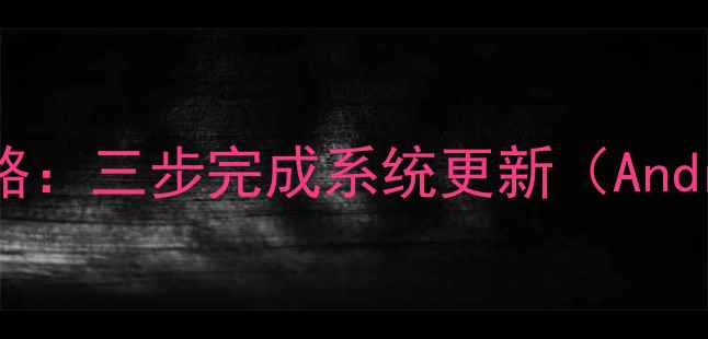 手机系统升级全攻略三步完成系统更新AndroidiOS图文教程