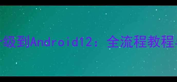 手机系统升级到Android12全流程教程与避坑指南