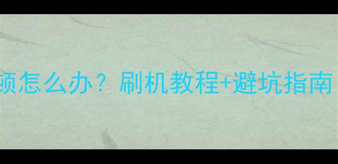 图片 手机系统变慢卡顿怎么办？刷机教程+避坑指南（附详细步骤）1