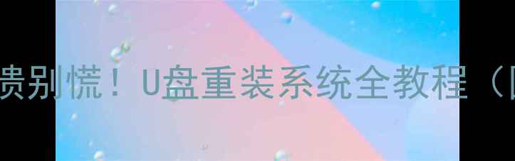 图片 手机系统崩溃别慌！U盘重装系统全教程（图文步骤）2