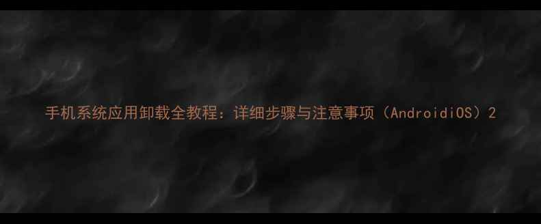 图片 手机系统应用卸载全教程：详细步骤与注意事项（AndroidiOS）2