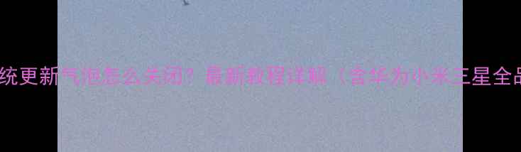 图片 手机系统更新气泡怎么关闭？最新教程详解（含华为小米三星全品牌）1