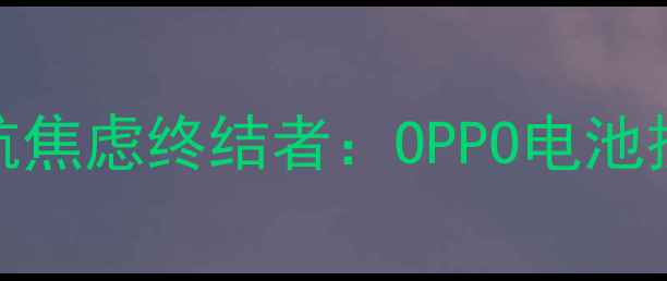 图片 手机续航焦虑终结者：OPPO电池技术深度