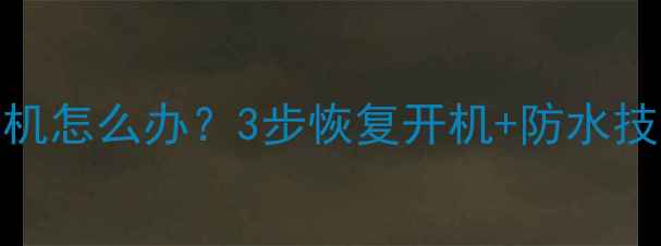 手机进水后无法开机怎么办3步恢复开机防水技巧附实测案例