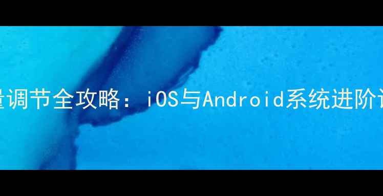 图片 手机音量调节全攻略：iOS与Android系统进阶设置指南