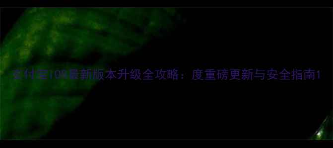 图片 支付宝iOS最新版本升级全攻略：度重磅更新与安全指南1