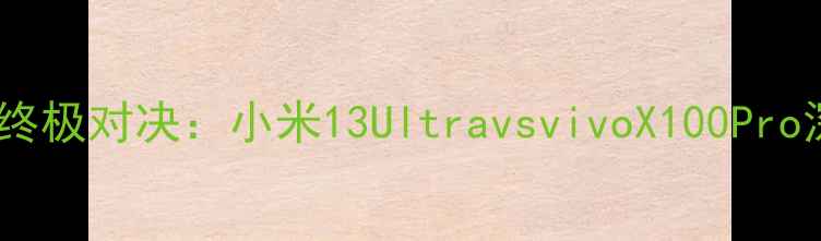 图片 旗舰机皇终极对决：小米13UltravsvivoX100Pro深度测评1