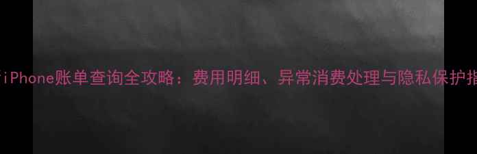 图片 最新iPhone账单查询全攻略：费用明细、异常消费处理与隐私保护指南2