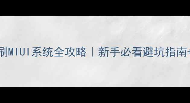 图片 真我手机一键刷MIUI系统全攻略｜新手必看避坑指南+实测效果分享