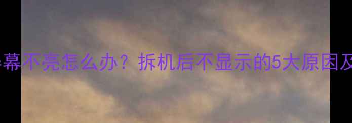 图片 红米手机屏幕不亮怎么办？拆机后不显示的5大原因及解决方法2