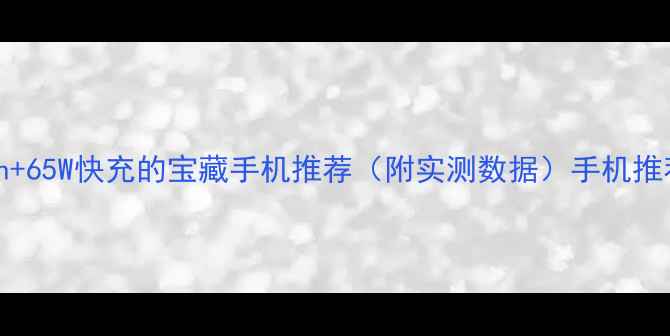 续航王者20000mAh65W快充的宝藏手机推荐附实测数据手机推荐续航测评充电速度