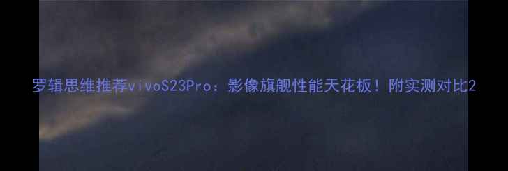 图片 罗辑思维推荐vivoS23Pro：影像旗舰性能天花板！附实测对比2