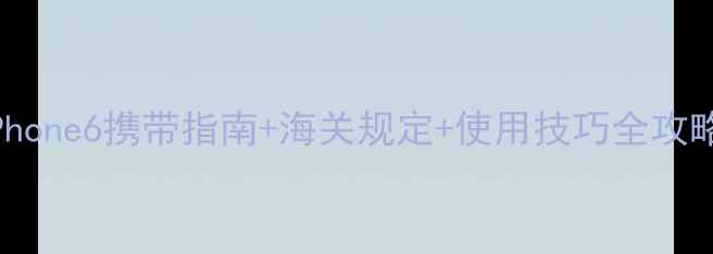 美国旅行必看iPhone6携带指南海关规定使用技巧全攻略附避坑清单