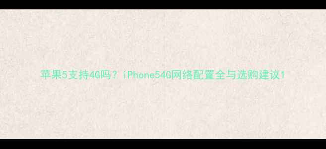 苹果5支持4G吗iPhone54G网络配置全与选购建议