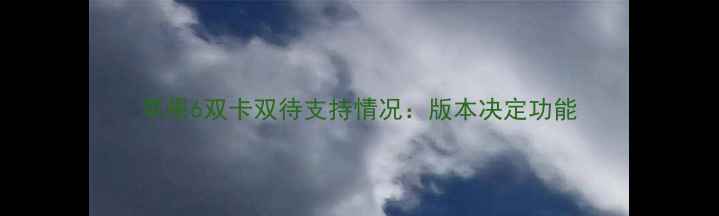 苹果6双卡双待支持情况版本决定功能