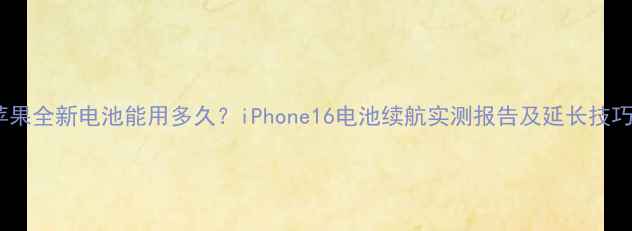 图片 苹果全新电池能用多久？iPhone16电池续航实测报告及延长技巧1